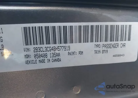 2011 Dodge Charger from USA, damaged, VIN 2B3CL3CG4BH577919